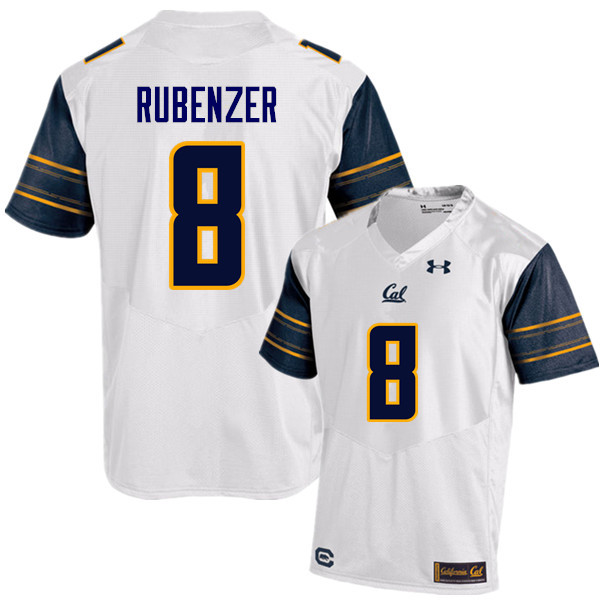 Men #8 Luke Rubenzer Cal Bears (California Golden Bears College) Football Jerseys Sale-White - Click Image to Close